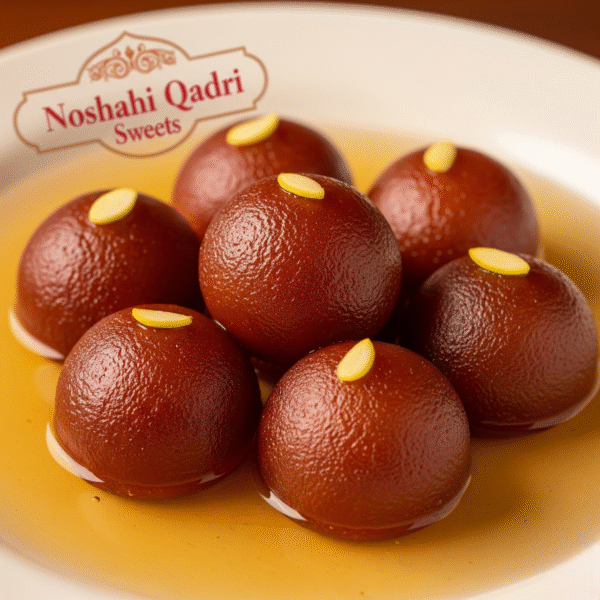 Freshly baked gulab jamuns from Noshahi Qadri